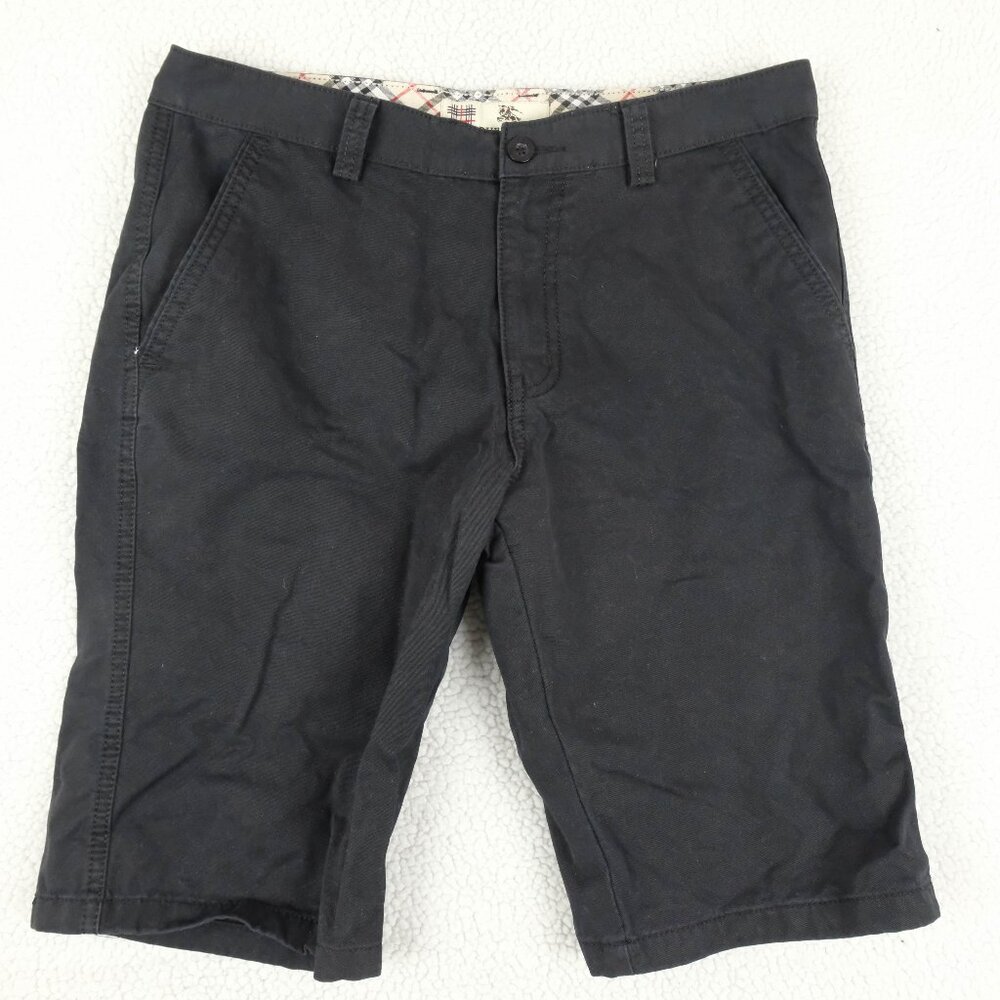 Burberry Brit Shorts Womens 31 Black Chino Lightweight Casual Bermuda High Waist